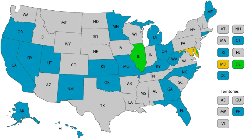 Status Of Statesu0027 And Territoriesu0027 Participation In The States With Mail In Voting Png Us Map Transparent Background