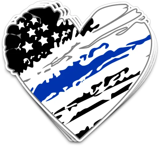 Thin Blue Line Grunge Heart Decal Automotive Decal Png Grunge Line Png