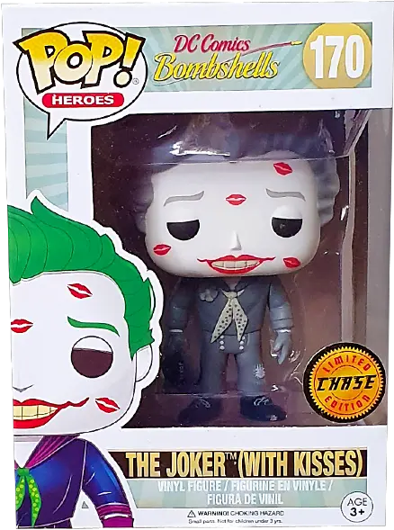 Dc Bombshells Joker With Kisses Chase Pop Vinyl Figure Funko Png Chase Png