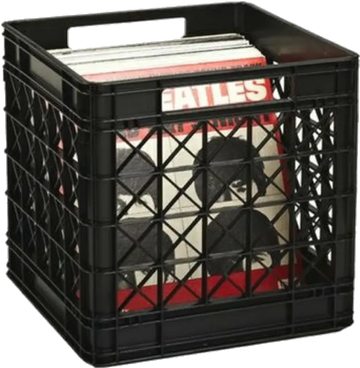 Crate Storage Crates Record Milk Crate With Albums Png Crate Png