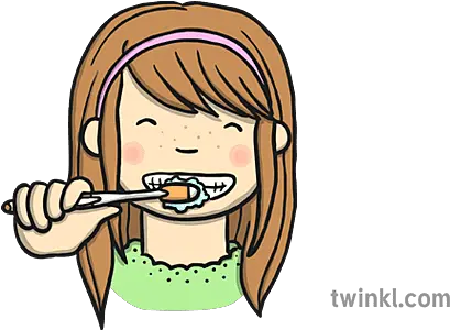 Brushing Teeth From Front Illustration Twinkl Brush Teeth Twinkl Png Brush Teeth Icon