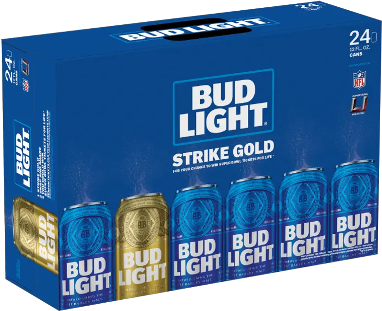Bud Light Golden Can Get Super Bowl Tickets For Life Fortune Bud Light Gold Can Png Bud Light Logo Png