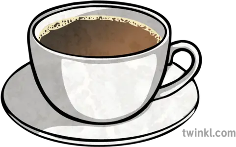 Cup Of Black Coffee Illustration Twinkl Saucer Png Cup Of Coffee Png