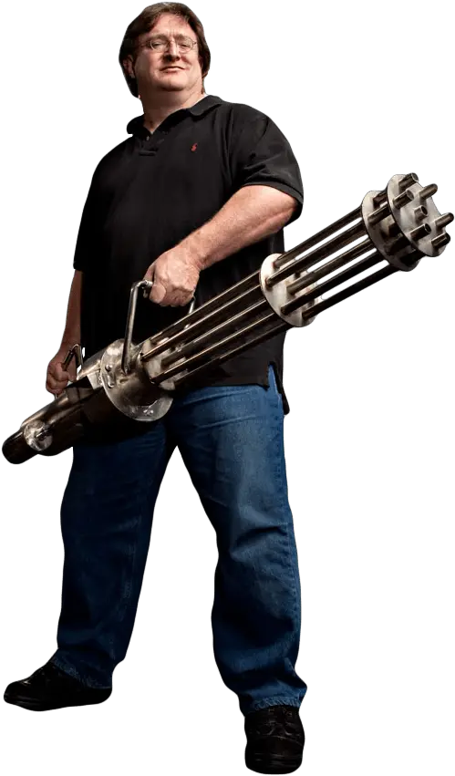 Glorious Gaben Gatling Gun Transparent Man With Gatling Gun Png Pointing Gun Png