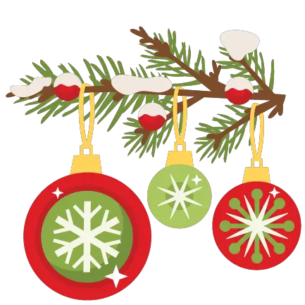 Christmas Branch With Ornaments Svg Cuts Scrapbook Cut File Cute Christmas Ornament Clipart Png Branch Clipart Png