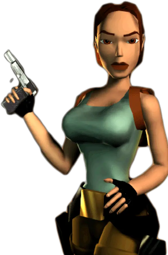 Lara Croft Holding Gun Transparent Png Tomb Raider 2 Lara Lara Croft Transparent