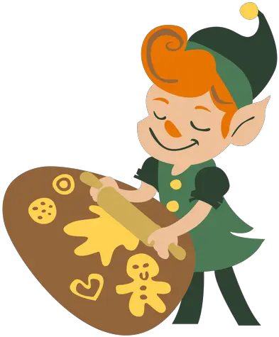 Cute Christmas Elf Baking Cartoon Png Elf Png