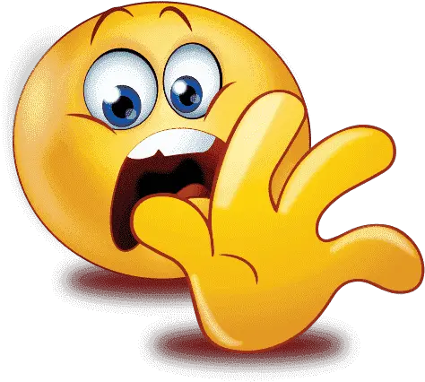 Gradient Scared Emoji Png Free Download Stop Hand Sign Emoji Scared Face Png