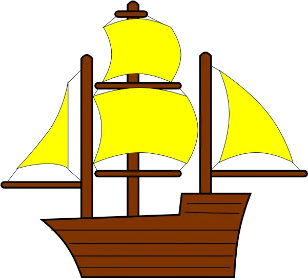 Yellow Pirate Clip Art Sail Ship Clipart Png Pirate Ship Png