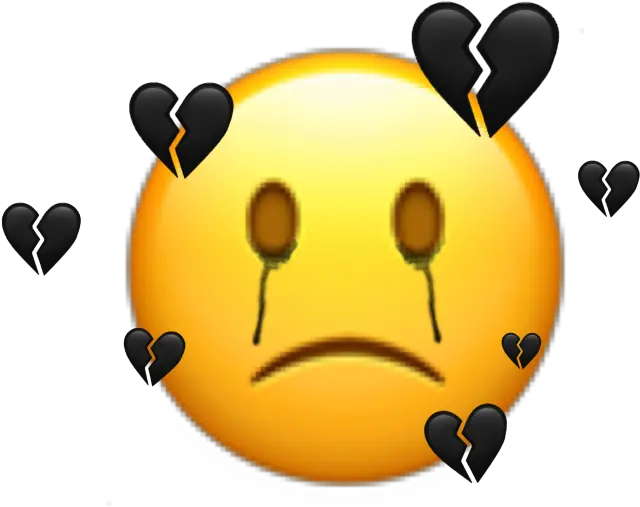 Freetoedit Black Broken Heart Emoji Png Cry Emoji Png