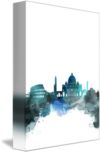 Rome Watercolor Cityscape By Circle Art Skyline Png Watercolor Circle Png