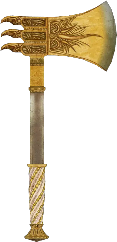 Golden Saint Weapons Elder Scrolls Fandom Gold Axe Png Morrowind Bow Icon