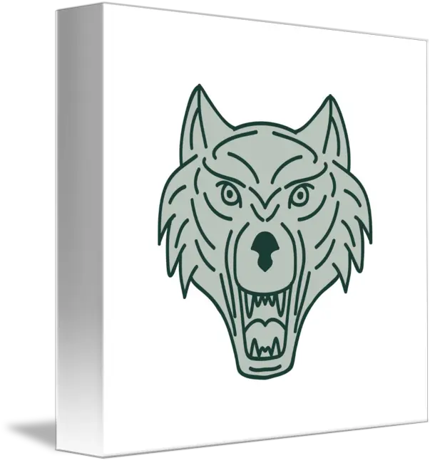 Gray Wolf Head Mono Line By Aloysius Patrimonio Automotive Decal Png Wolf Face Icon
