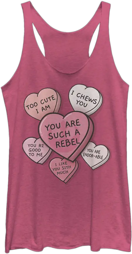 Ladies Candy Hearts Star Wars Racerback Tank Top Png