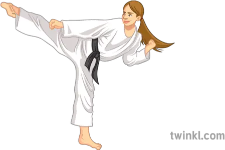 Karate Illustration Twinkl Kick Png Karate Png