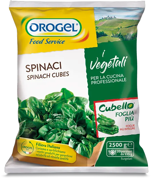 Spinach Portions Foglia Più Orogel Food Service Frozen Food Cicoria Catalogna Orogel Png Spinach Png