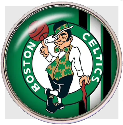 20mm Boston Celtics Nba Basketball Logo Snap Charm Tropicaltrinkets Boston Celtics Png Boston Celtics Png