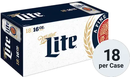 Miller Lite Miller Lite 18 Pack Cans Png Miller Light Logo