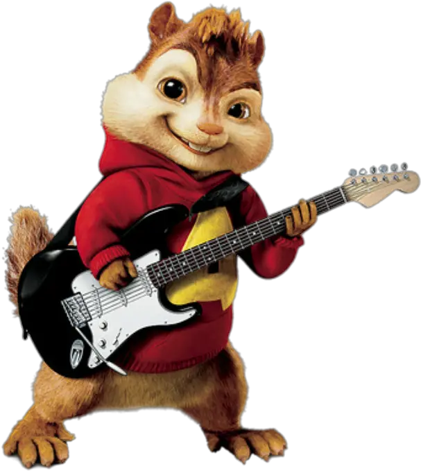 Transparent Alvin With His Guitar Png Image