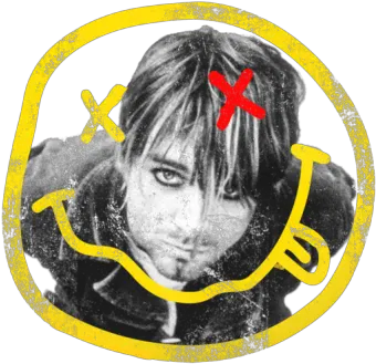 Nirvana Logo Smile Face Kurt Cobain Hair Design Png Nirvana Logo Transparent