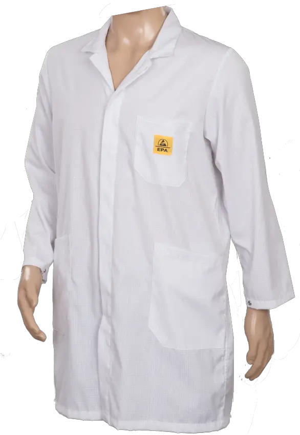 Download Hd Esd Lab Coat White Long Sleeve Png Lab Coat Png