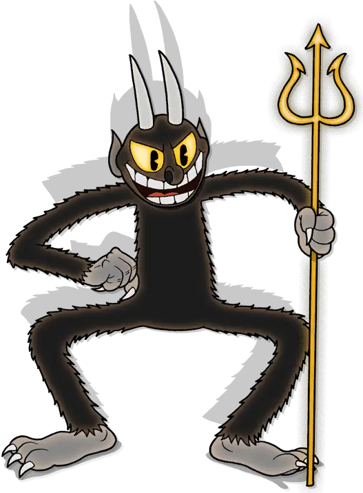 Cuphead The Devil Holding Trident Transparent Png Stickpng Devil Cuphead Png Trident Png