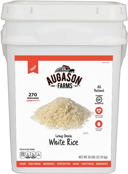 Af White Rice 4 Gallon Bulk Augason Farms Png Rice Png