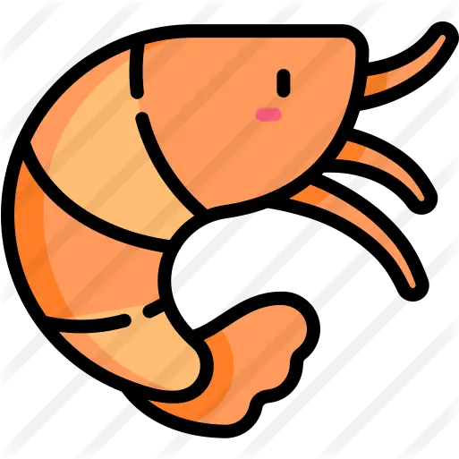 Shrimp Free Food Icons Camaron Kawaii Png Shrimp Png