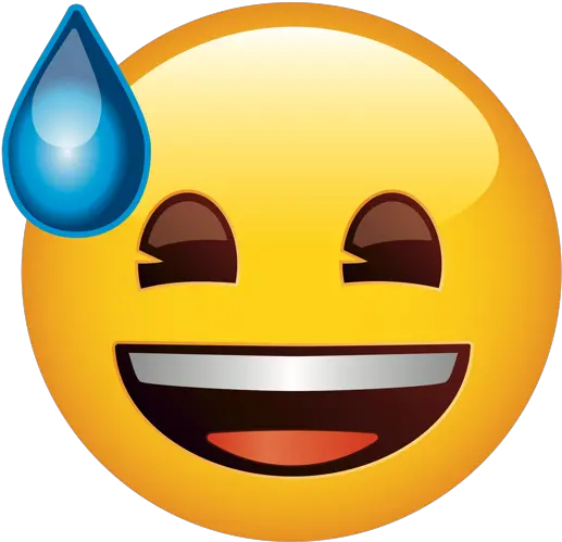 Emoji Light Blue Smiley Png Sweat Emoji Png