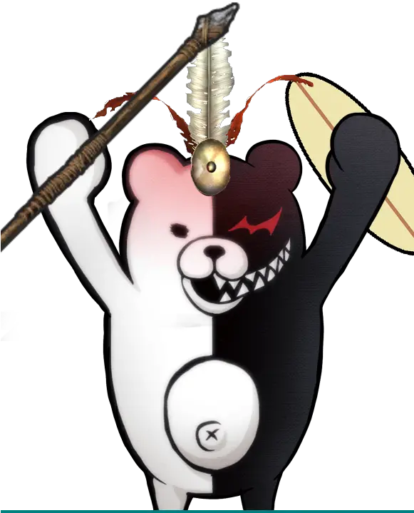 Spear Clipart Zulu Monokuma Sprites Png Monokuma Png