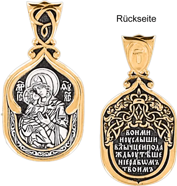Orthodox Icon Pendant In Gold Plated Silver Solid Png Russian Modern Orthodox Icon