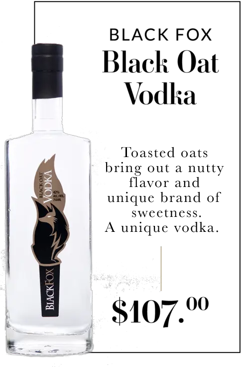 Black Fox Vodka Farm Glass Bottle Png Vodka Png