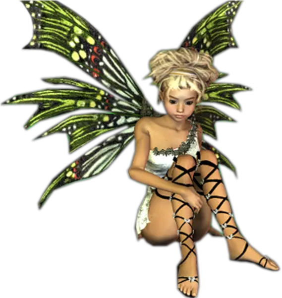 Fantasy Fairy Blonde Sitting Green Wings Free Images Fantasy Fairy Transparent Png Fairy Png Transparent