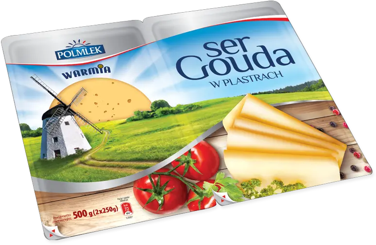 Gouda Warmia Cheese Slices Polmlek Group Png Cheese Slice Png