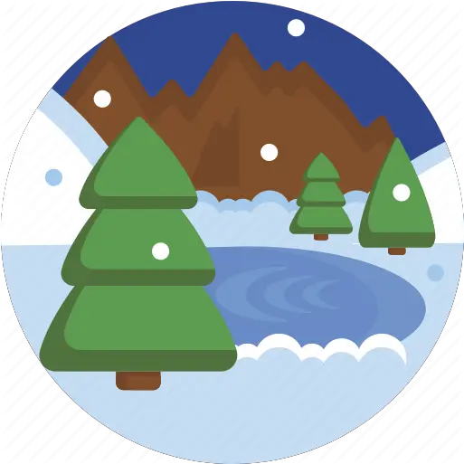 Beautiful Lake Landscape Mountain New Year Tree Png Winter Icon