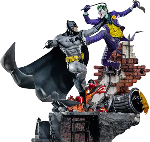 Dc Comics Batman Vs The Joker Sixth Scale Diorama By Iron Studios Iron Studios Batman Vs Joker Png Batman Joker Logo