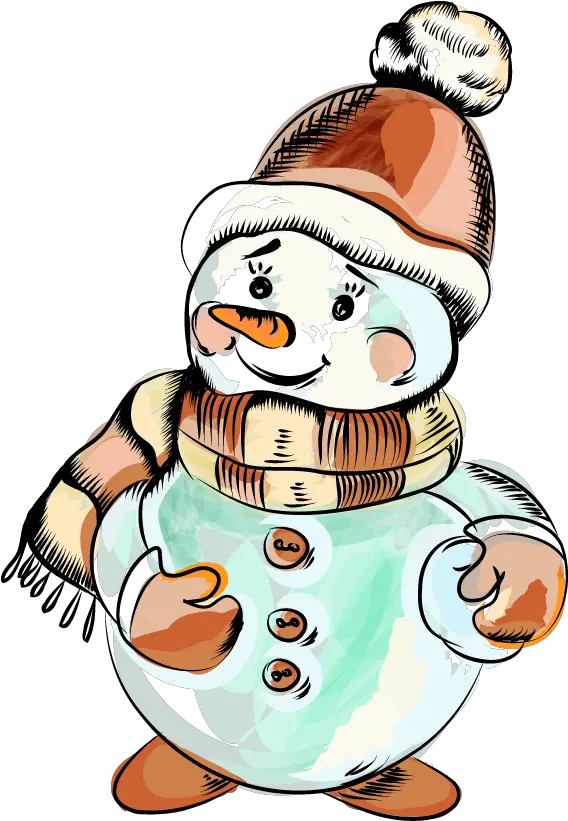 Snowman Christmas Drawing Cartoon For Happy Png Snowman Transparent