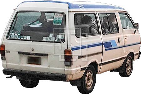 Old White And Blue Van Compact Van Png White Van Png