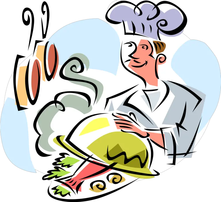 Chef With Fish Dinner Cartoon Chef Cooking Png Cartoon Cooking Chef Cooking Png