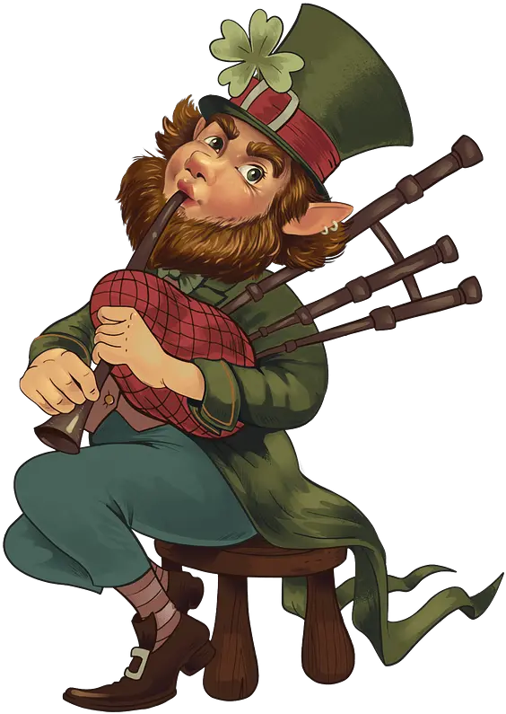 Leprechaun Playing Bagpipes Clipart Free Download Bagpipes Leprechaun Png Leprechaun Transparent