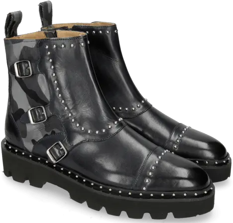 Susan 45 Salerno Black Rivets Ankle Boot Png Rivet Png