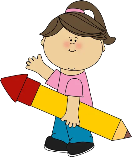 Download Free Png Kids Writing Clipart Girl With Pencil Clipart Writing Clipart Png