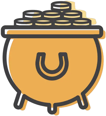 Pot Coin Gold Stroke Clip Art Png Pot Of Gold Png