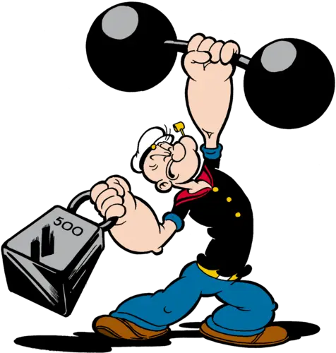 Popeye Lifting Heavy Weights Png Image