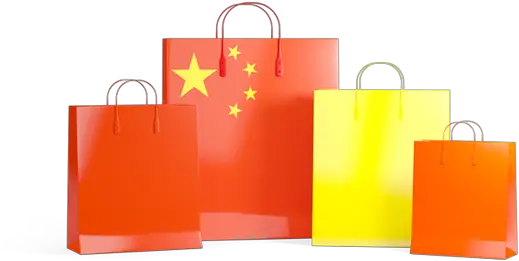 Shopping Bags With Flag Illustration Of China China Shopping Png China Png