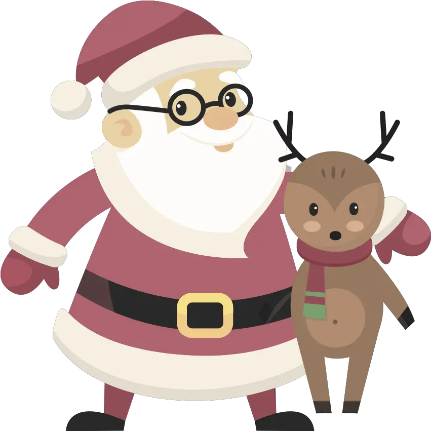 Santa Posing With Reindeer Christmas Wall Sticker Santa Claus Png Dancing Santa Icon