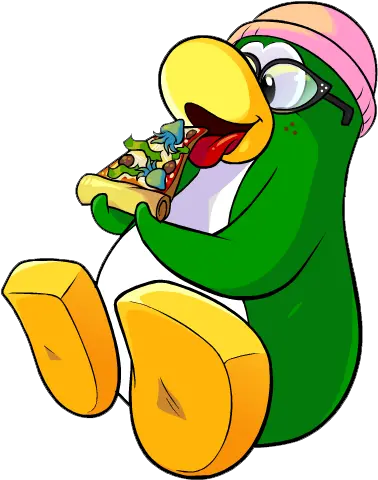 Aunt Arctic Eating Pizza Clipart Girl Club Penguin Png Pizza Clipart Transparent