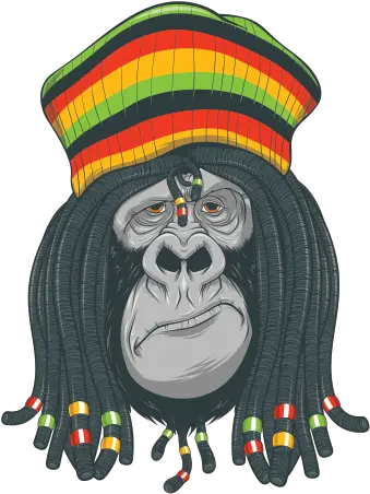 Printed Vinyl Jamaican Rasta Gorilla Stickers Factory Rasta Farian Png Gorilla Transparent Background