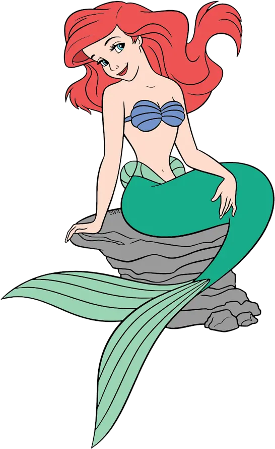 10 Ariel Ariel The Little Mermaid Sitting Png Rock Clipart Transparent
