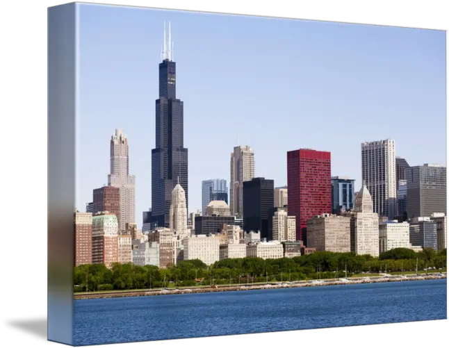 Chicago Skyline With Willissears Tower By Paul Velgos Chicago Png Chicago Skyline Png